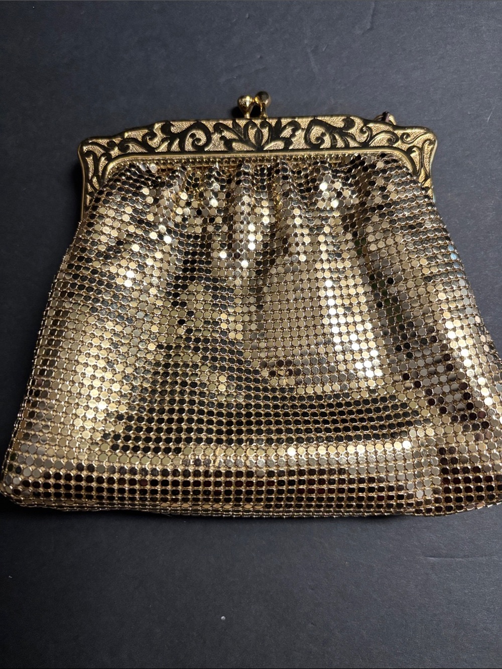 Gold Metallic Mesh Evening Clutch - Andre’ Cellini